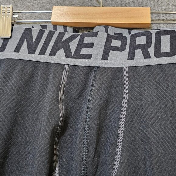 Nike Pro Compression Leggings Mens XL Black Chevron Print Full Length 25" - Picture 7 of 13